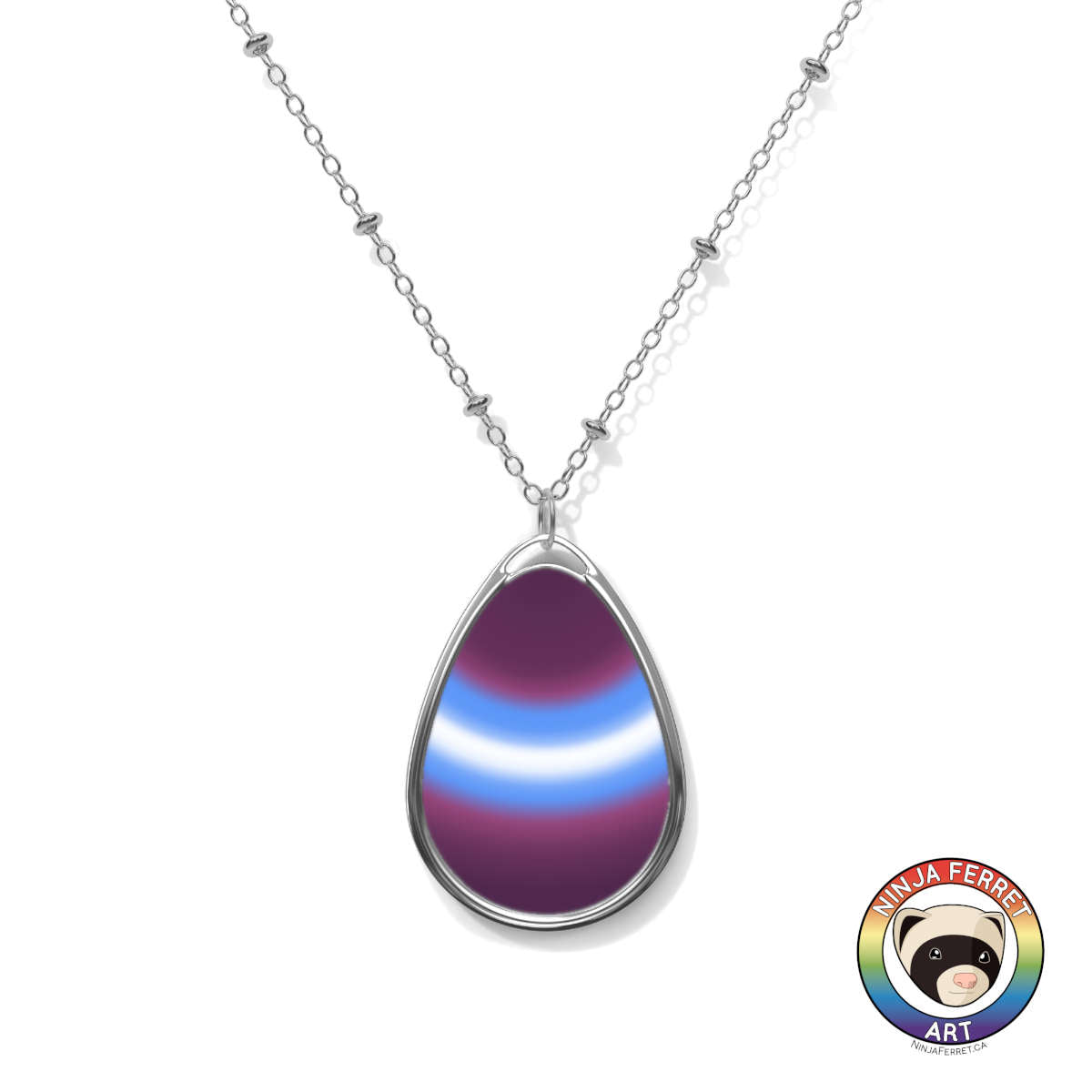 Gender Gradient or Faux Stone Oval Necklace | Choose Your Gender Pride Flag Colourway