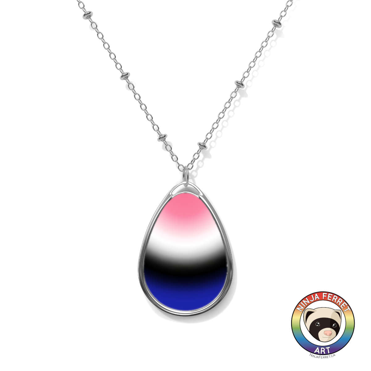 Gender Gradient or Faux Stone Oval Necklace | Choose Your Gender Pride Flag Colourway