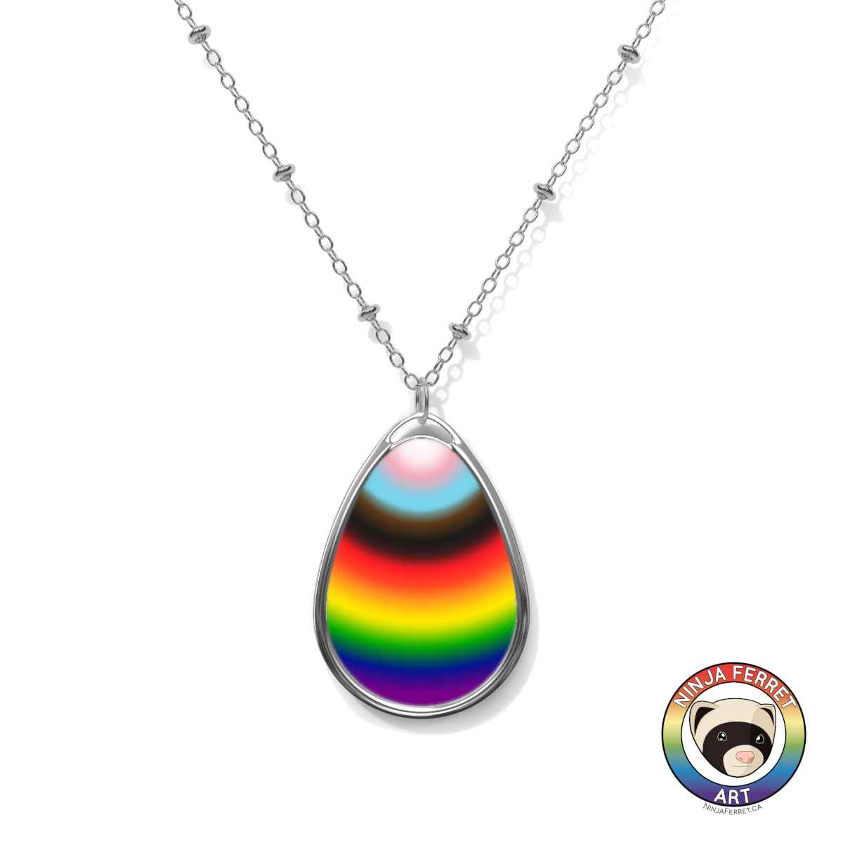 Rainbow Gradient or Faux Stone Oval Necklace | Choose Your Colourway