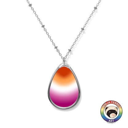 Orientation Gradient or Faux Stone Oval Necklace | Choose Your Colourway