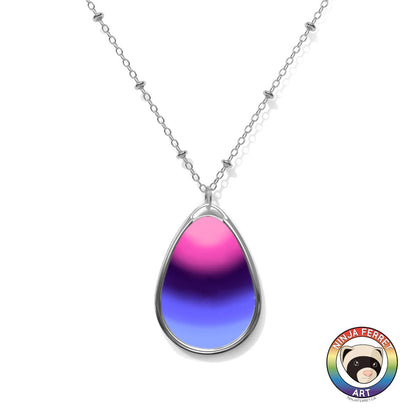 Orientation Gradient or Faux Stone Oval Necklace | Choose Your Colourway