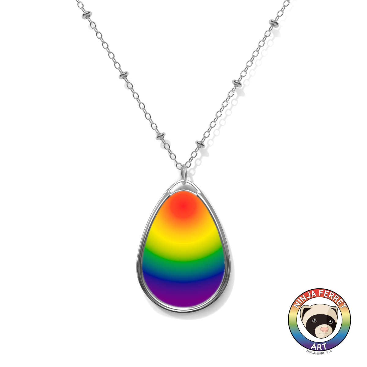 Rainbow Gradient or Faux Stone Oval Necklace | Choose Your Colourway