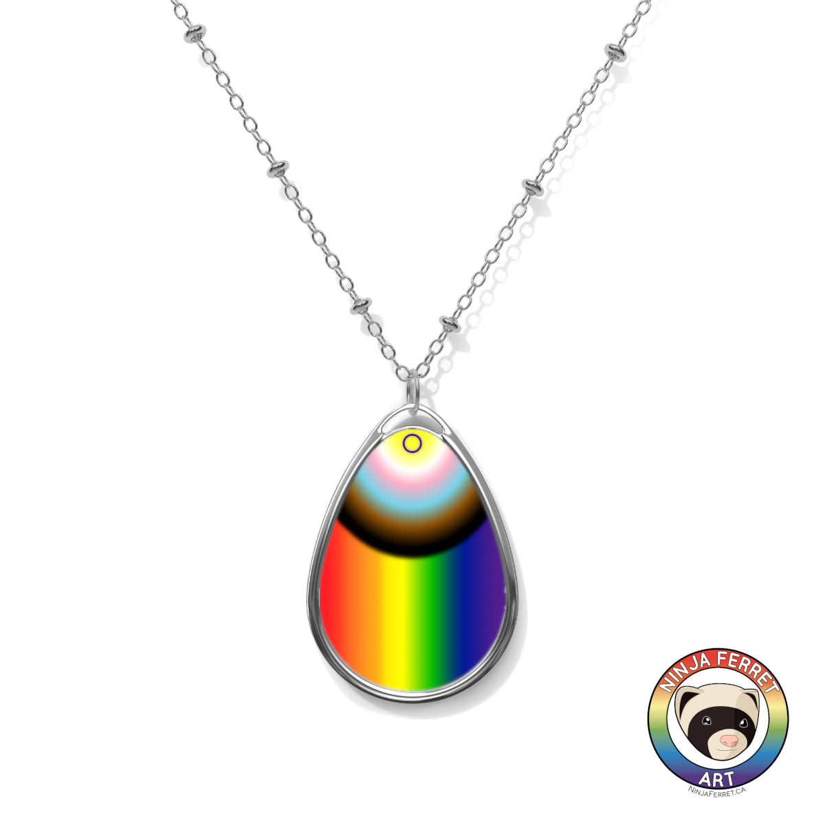 Rainbow Gradient or Faux Stone Oval Necklace | Choose Your Colourway