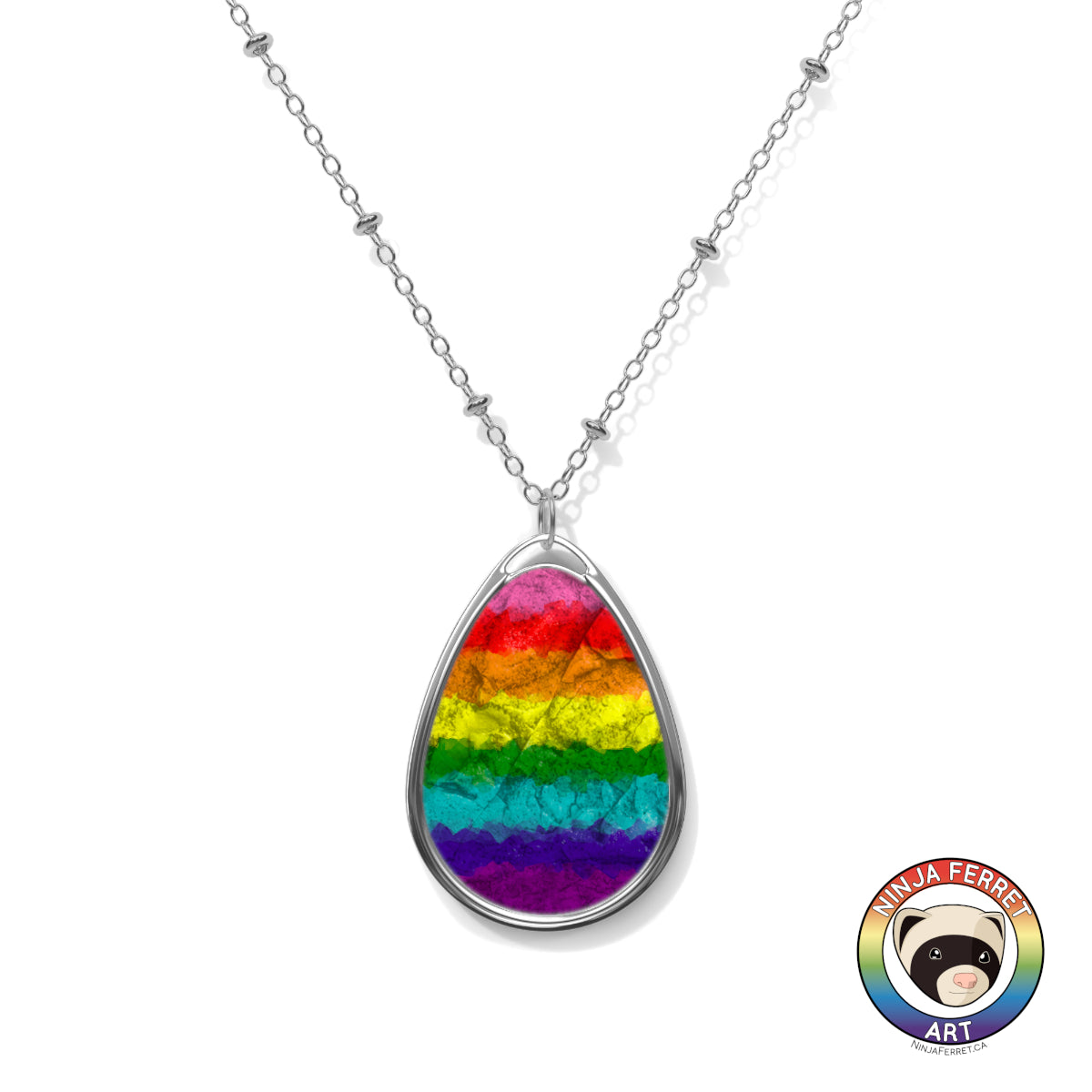 Rainbow Gradient or Faux Stone Oval Necklace | Choose Your Colourway