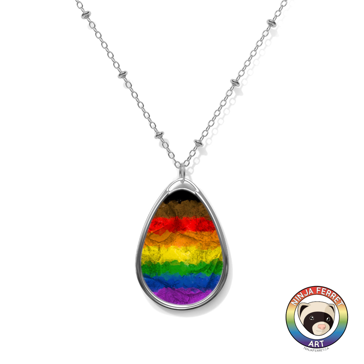 Rainbow Gradient or Faux Stone Oval Necklace | Choose Your Colourway