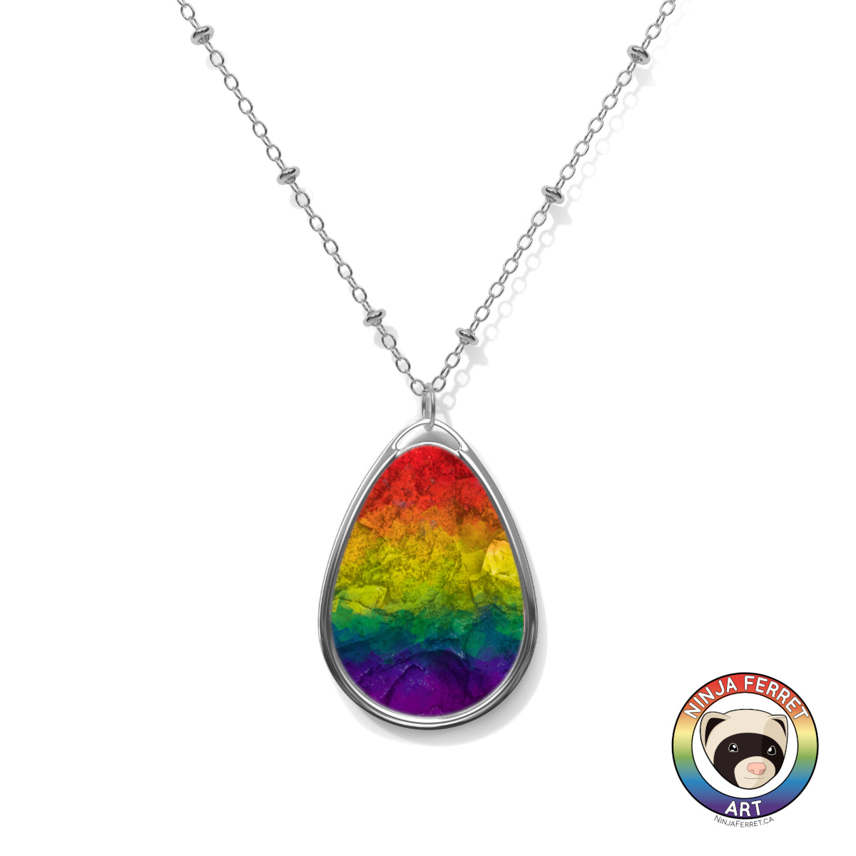 Rainbow Gradient or Faux Stone Oval Necklace | Choose Your Colourway