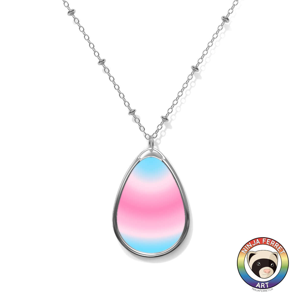 Gender Gradient or Faux Stone Oval Necklace | Choose Your Gender Pride Flag Colourway