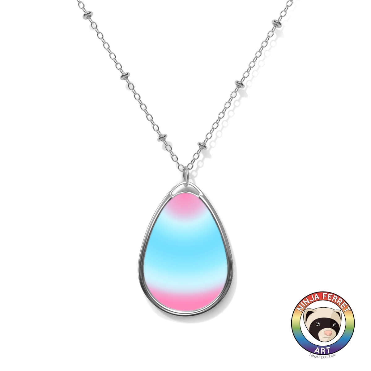 Gender Gradient or Faux Stone Oval Necklace | Choose Your Gender Pride Flag Colourway