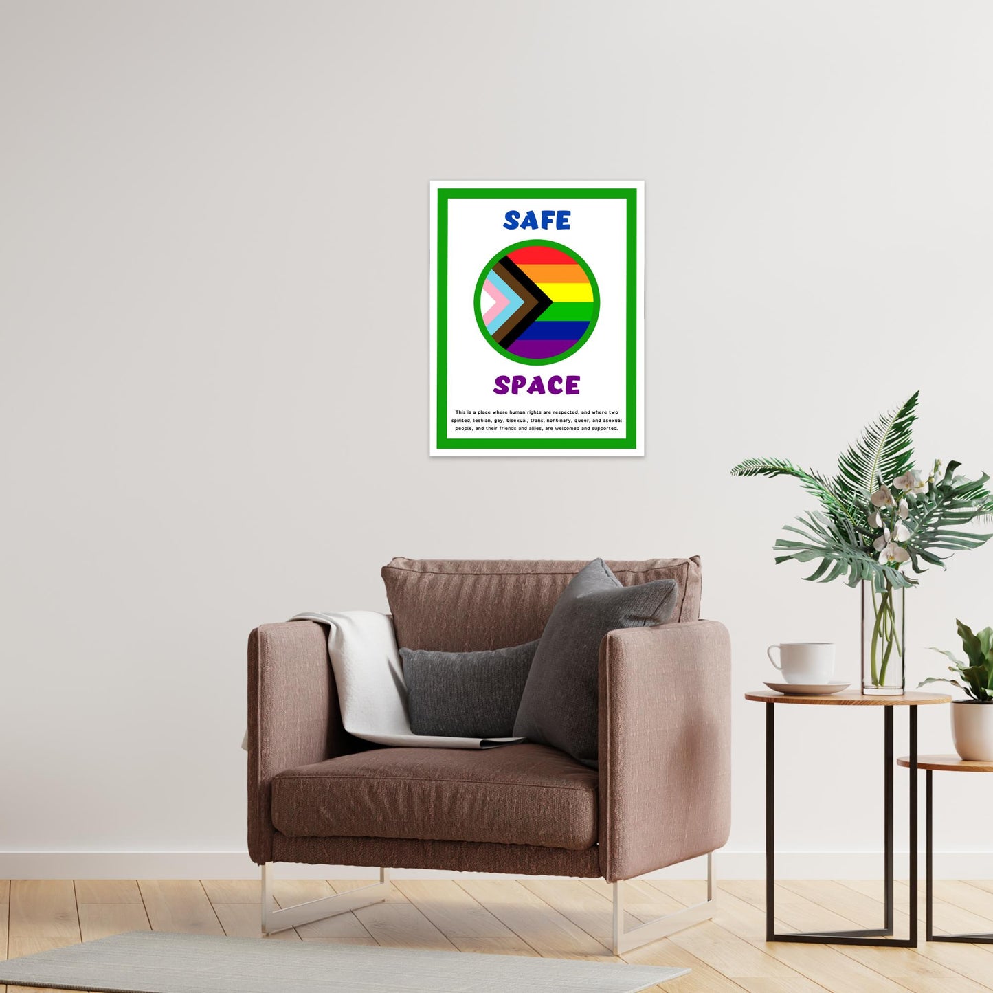 Safe Space Poster - Rainbow Progress | 3 Sizes | 3 Finishes