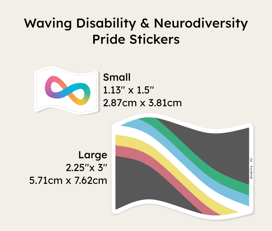 Disability & Neurodiversity Flag Stickers - Waving | (Waterproof Vinyl)