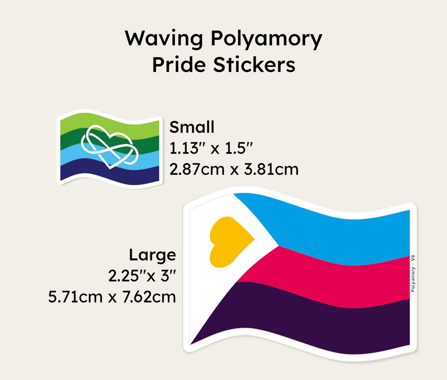Polyamory & Relationship Styles Flag Stickers - Waving | (Waterproof Vinyl)