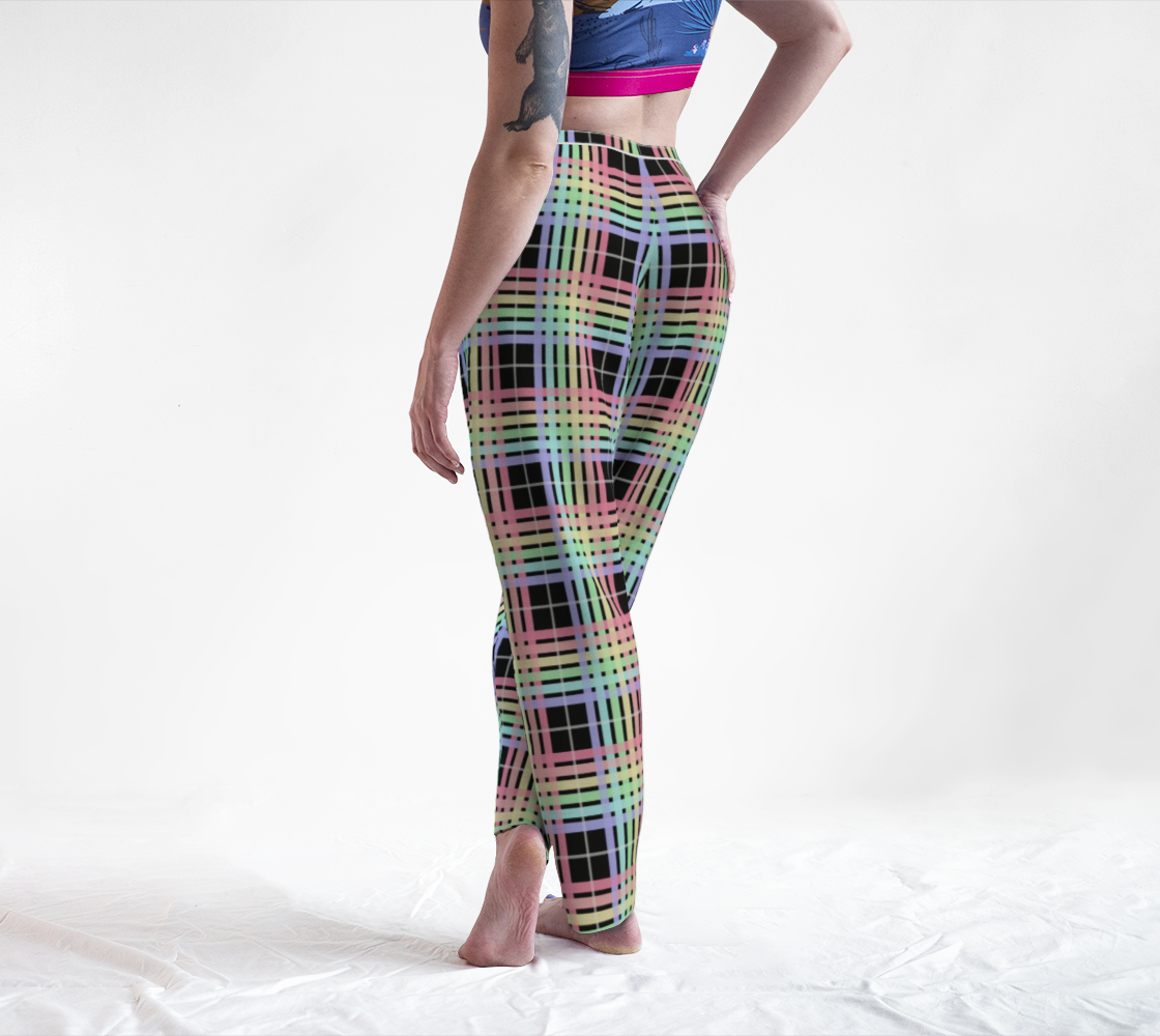 Pastel Rainbow/Black Tartan Plaid Lounge Pants