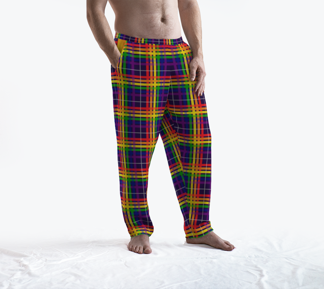 Rainbow/Eggplant Tartan Plaid Lounge Pants