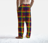 Rainbow/Deep Maroon Tartan Plaid Lounge Pants