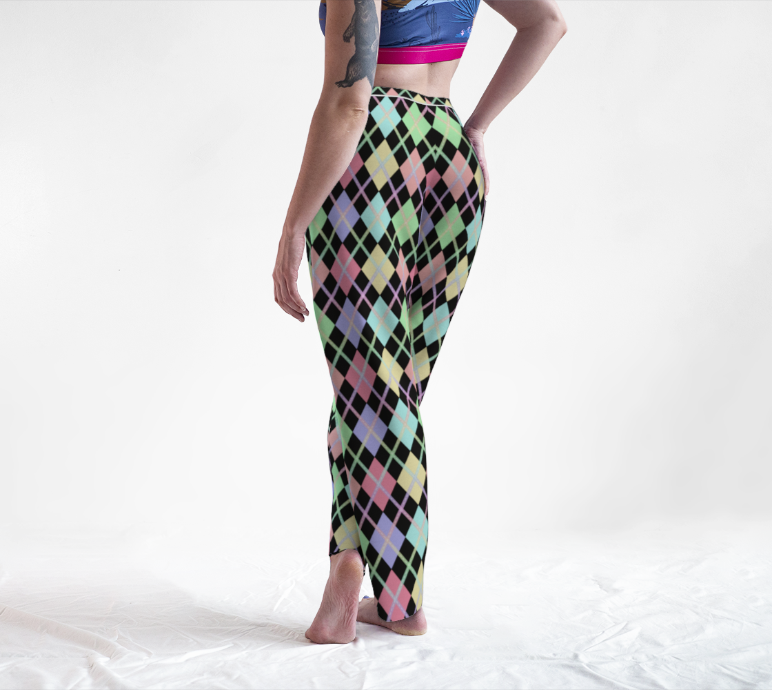 Pastel Rainbow/Black Solid Argyle Lounge Pants