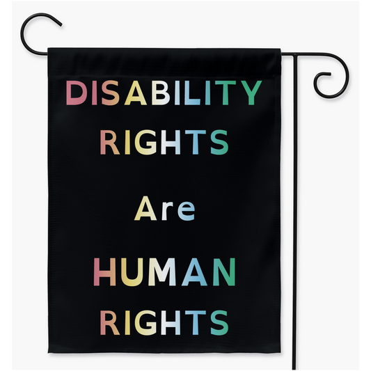 Disability Rights - Gradient Text Yard & Garden Flags| Single Or Double-Sided | 2 Sizes