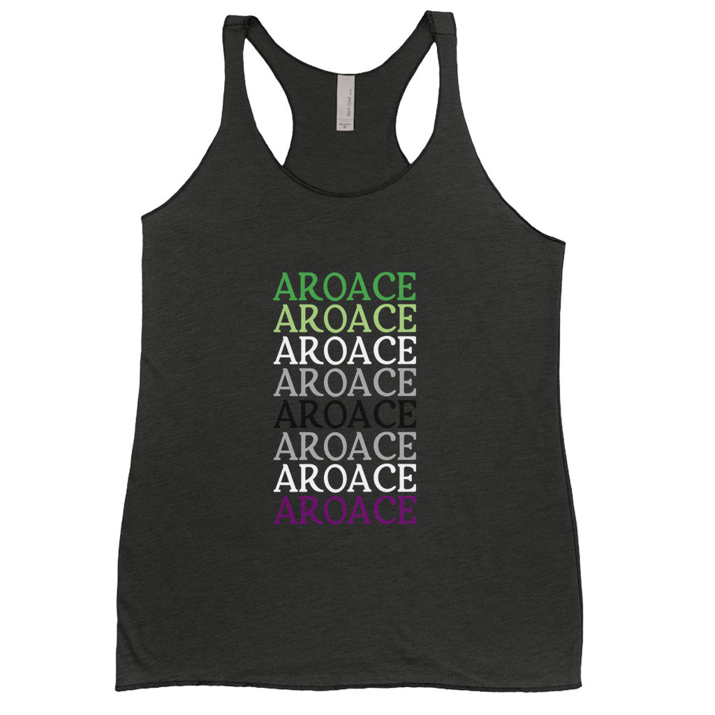 Funky Text Aro Ace Racerback Tank Tops | Next Level