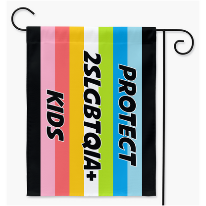 Protect 2SLGBTQIA+ Kids -Queer Yard & Garden Flags | Single Or Double-Sided | 2 Sizes