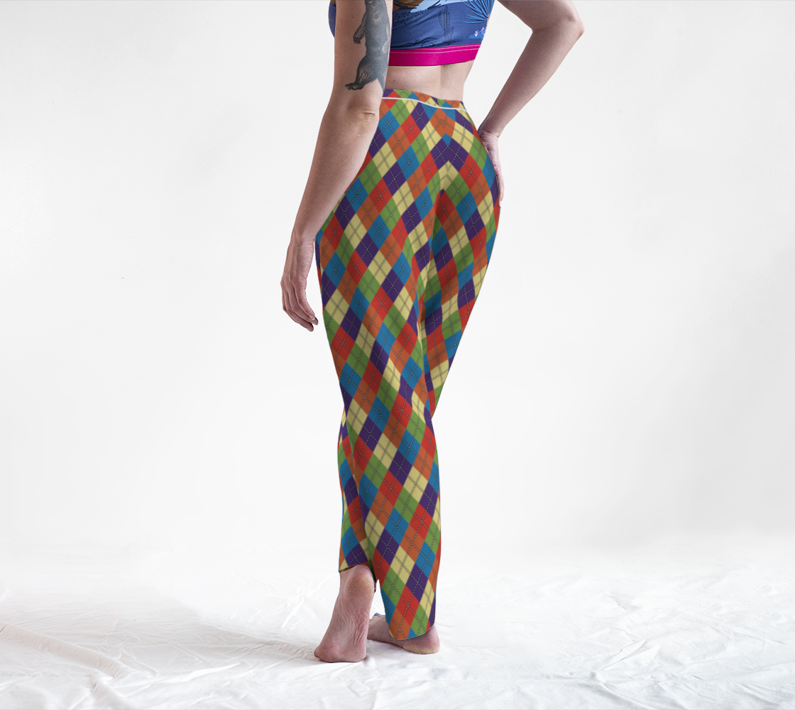 Muted Rainbow Solid Argyle Plaid Lounge Pants