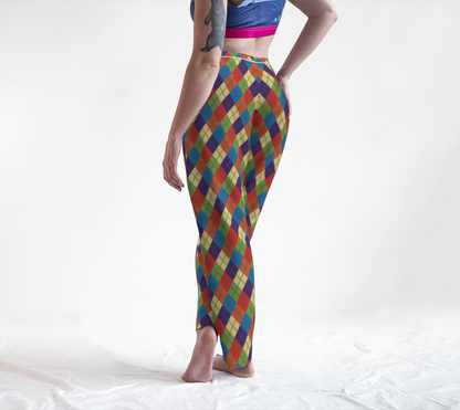 Muted Rainbow Solid Argyle Plaid Lounge Pants