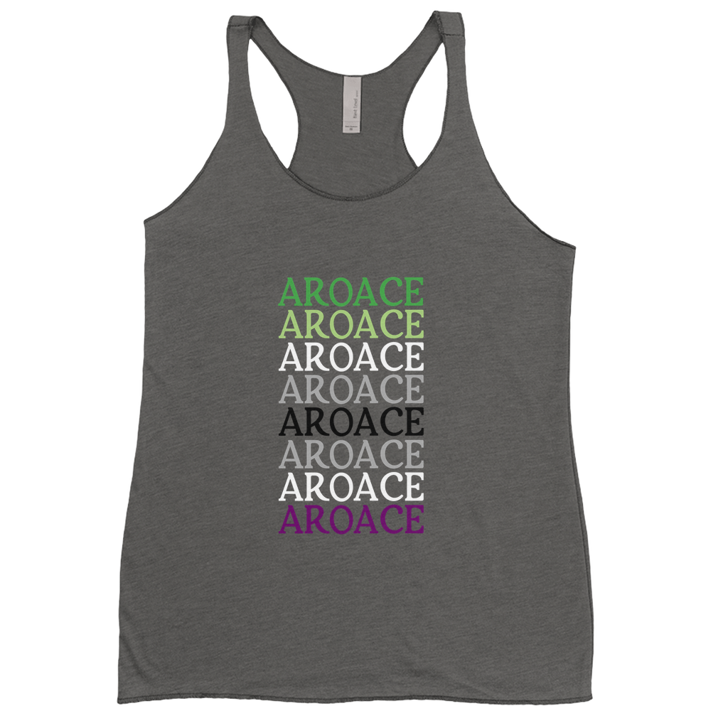 Funky Text Aro Ace Racerback Tank Tops | Next Level