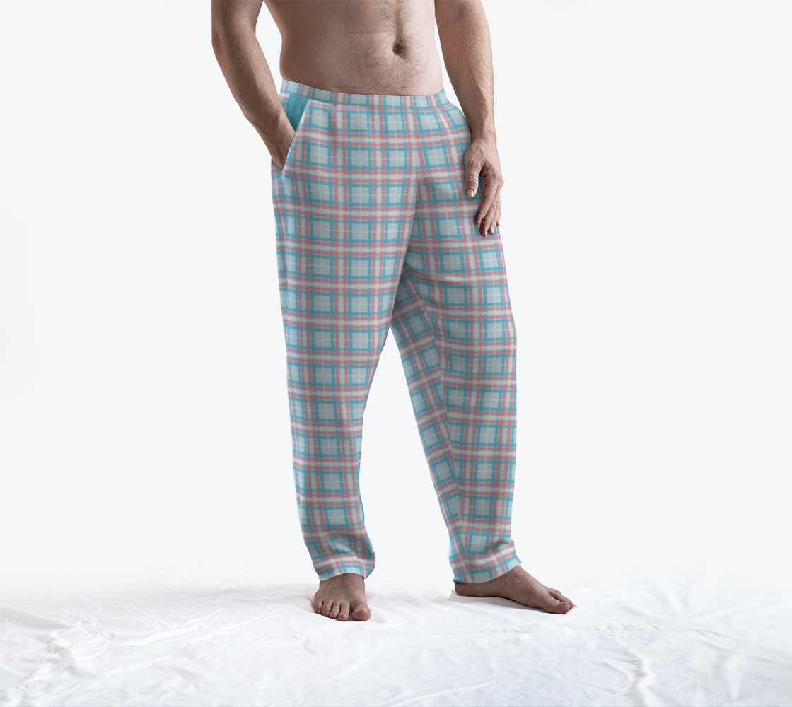 Transgender/Powder Blue Tartan Plaid Lounge Pants