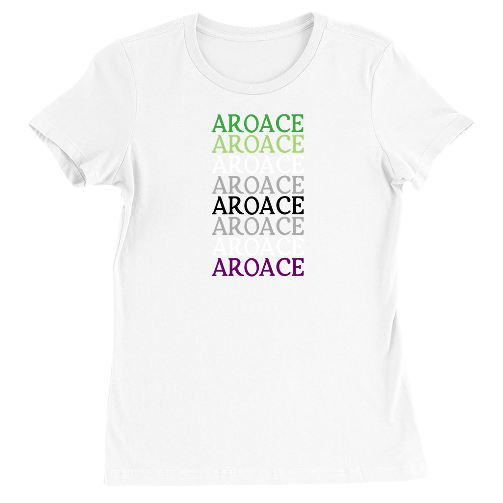 Funky Text Aro Ace Fitted T-Shirts | Bella and Canvas