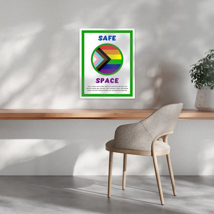 Safe Space Poster - Rainbow Progress | 3 Sizes | 3 Finishes