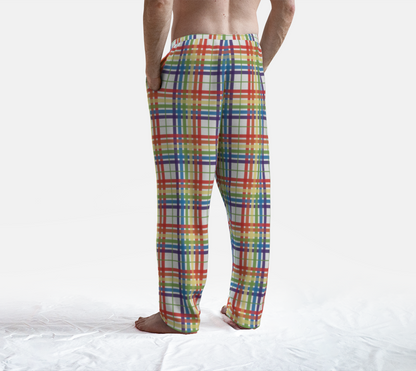 Muted Rainbow/White Tartan Plaid Lounge Pants