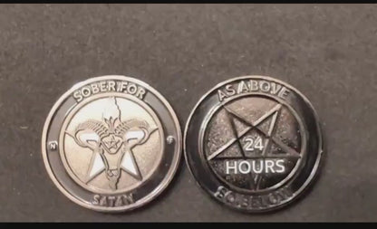 A Light in the Darkness - 24 Hours Sober for Satan Non-Theistic Recovery Tokens