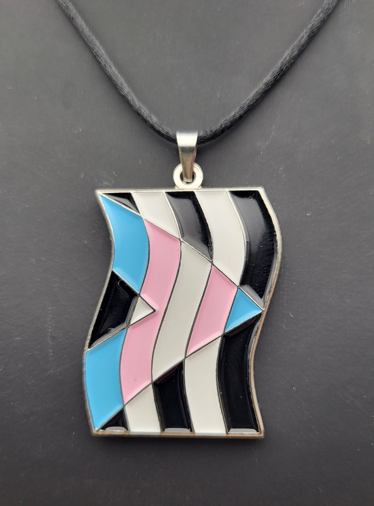 Ally Flag Enamel Pendant Necklace | Choose Rainbow or Transgender Flags