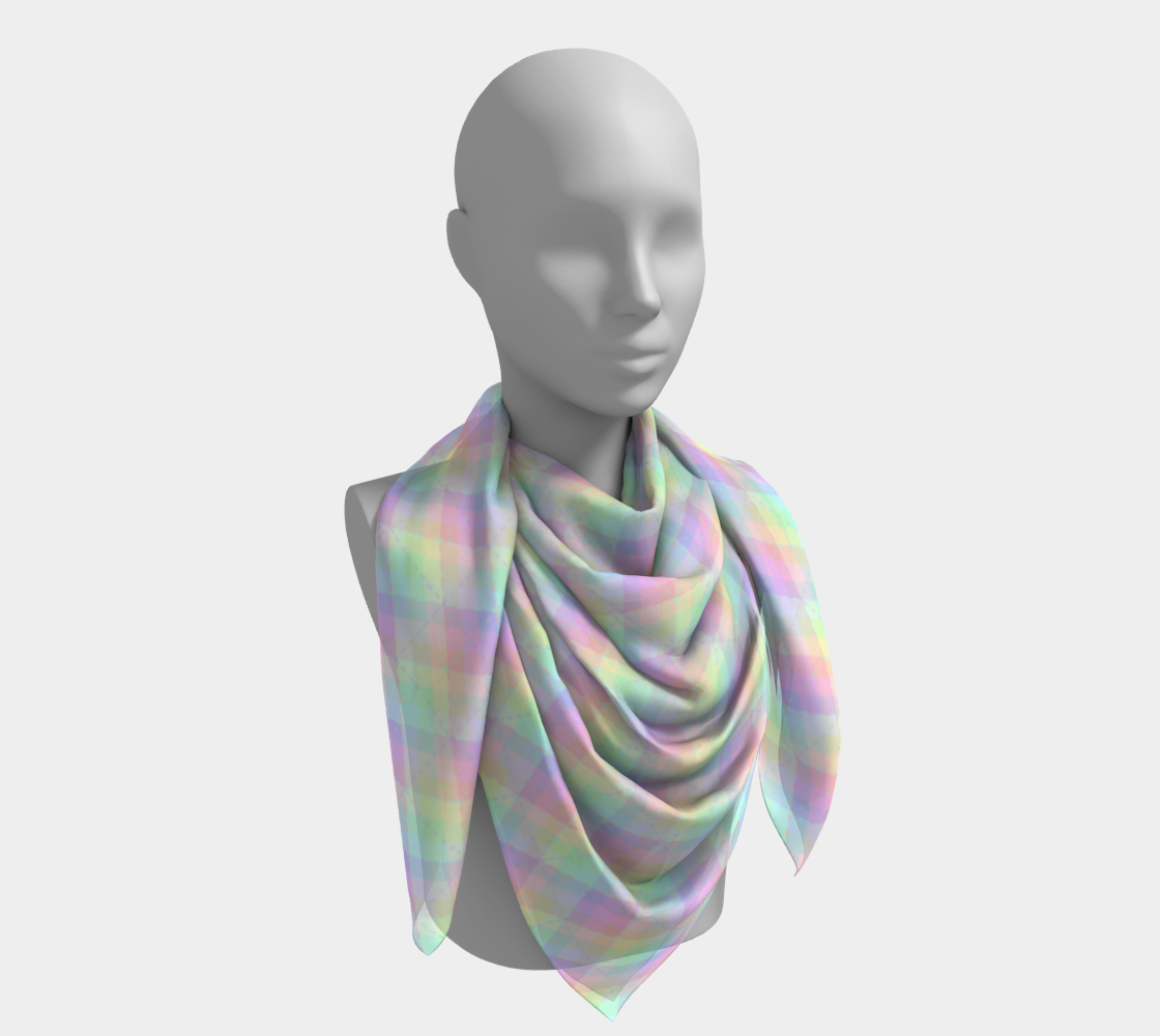 Pastel Rainbow Argyle  Square Scarf