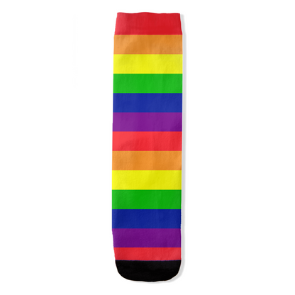 Rainbow Pride Horizontal  Striped All-Over Print Socks