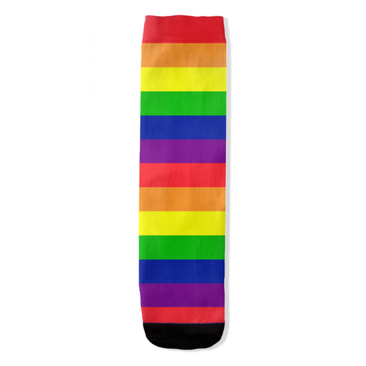 Rainbow Pride Horizontal  Striped All-Over Print Socks