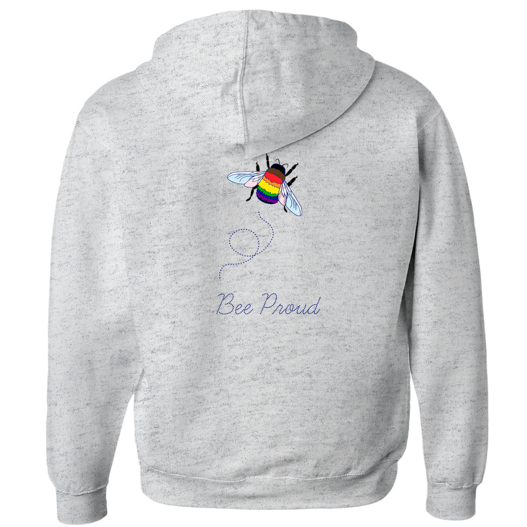 Bumblebee Pride Pun Zip-Up Hoodies - BACK DESIGN | Choose Your Flag and Pun | Bumblebee Hoodie | Lgbtqia