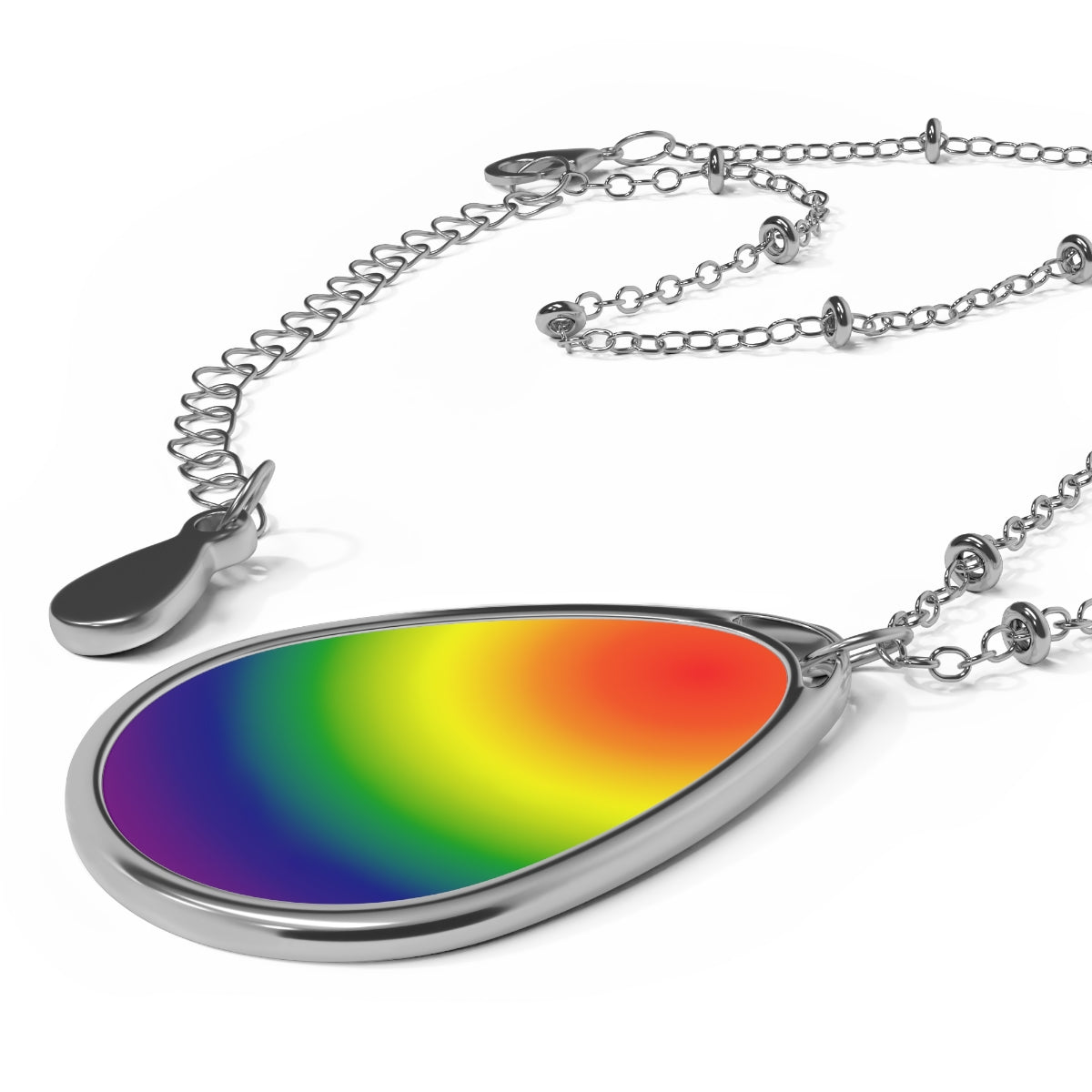 Rainbow Gradient or Faux Stone Oval Necklace | Choose Your Colourway