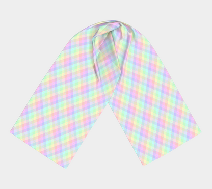 Pastel Rainbow Argyle  Long Scarf