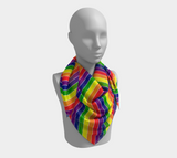 Écharpe carrée rayée Rainbow Candy