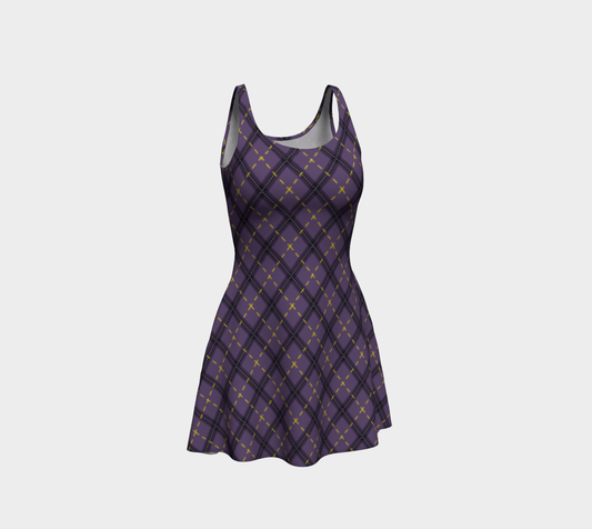 Nonbinary Dark Argyle Flare Dress