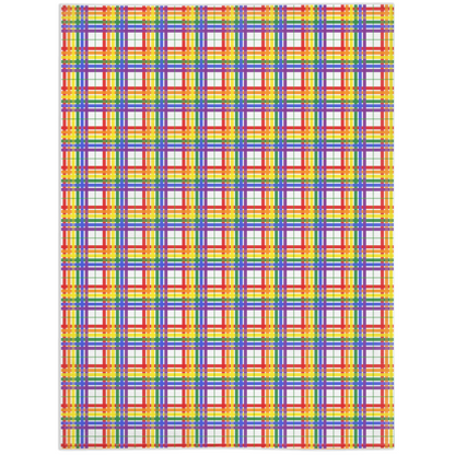 Rainbow and White Plaid Pride Minky Blankets