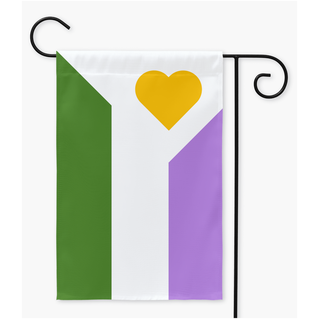 Polyamory Pride - V6 - Genderqueer Yard et Drapeaux de jardin | Simple ou double face | 2 tailles