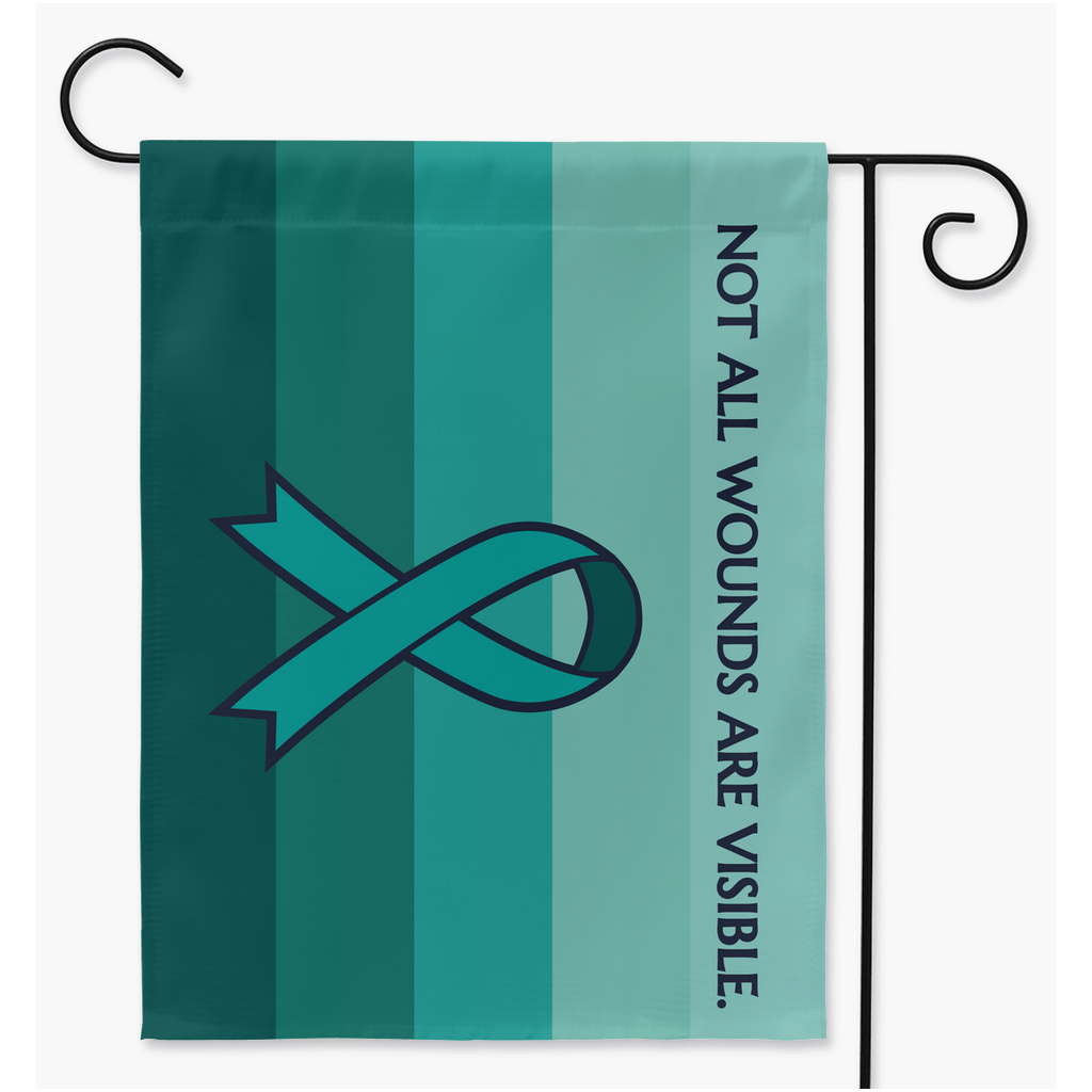 PTSD - Not All Wounds Are Visible (Dark) Yard Garden Flags | Single Or Double-Sided | 2 Sizes