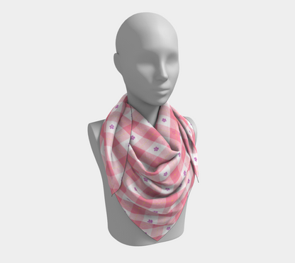 Sapphic Floral Argyle  Square Scarf