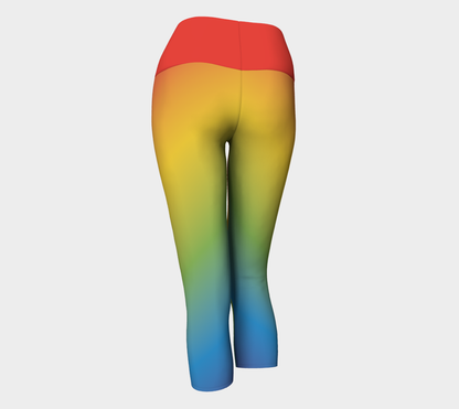 Muted Rainbow Gradient  Yoga Capris