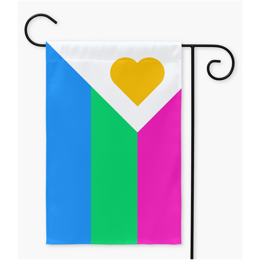 Polyamory Pride - V6 - Drapeaux de cour et de jardin polysexuels | Simple ou double face | 2 tailles