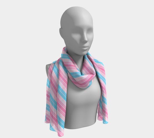 Transfeminine Candy Striped  Long Scarf