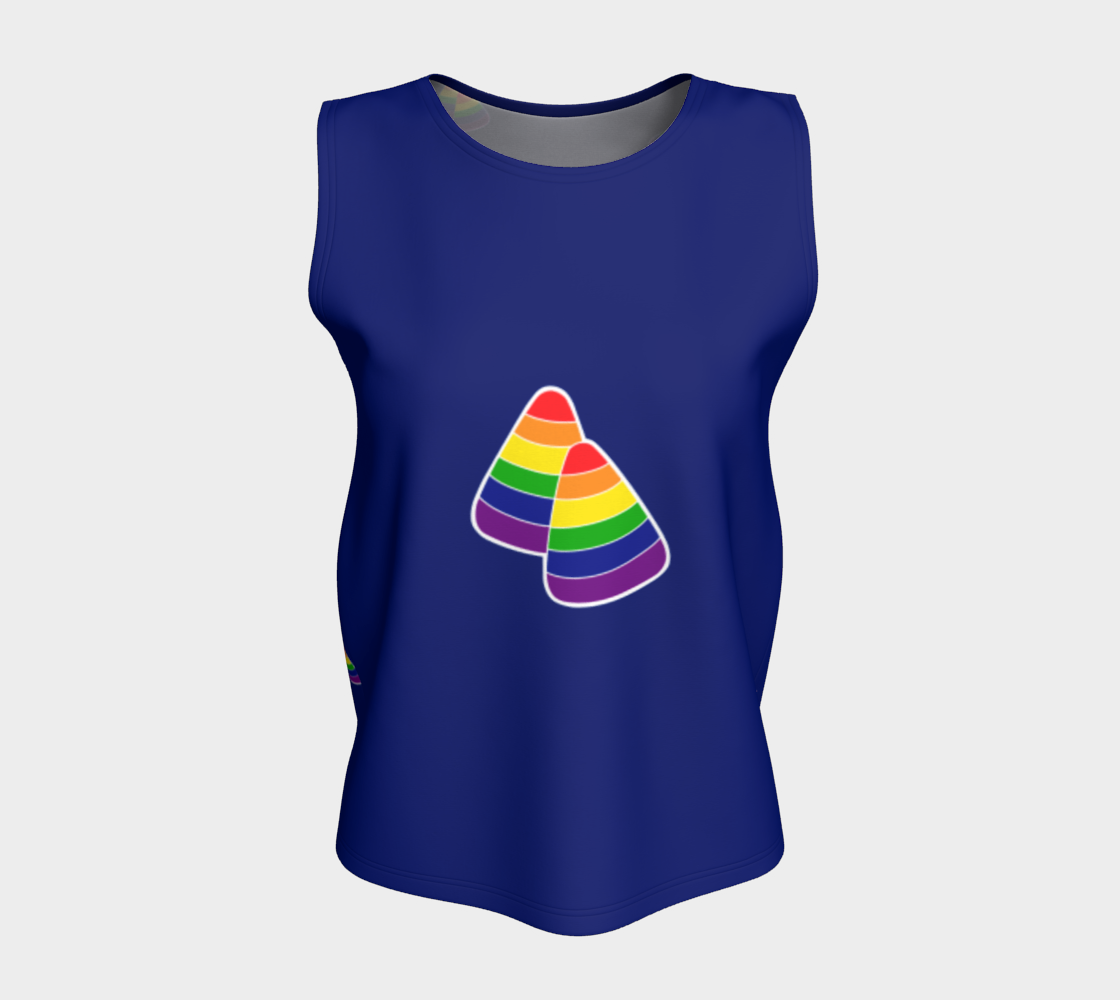 Rainbow and Blue Candy Corn Loose Tank