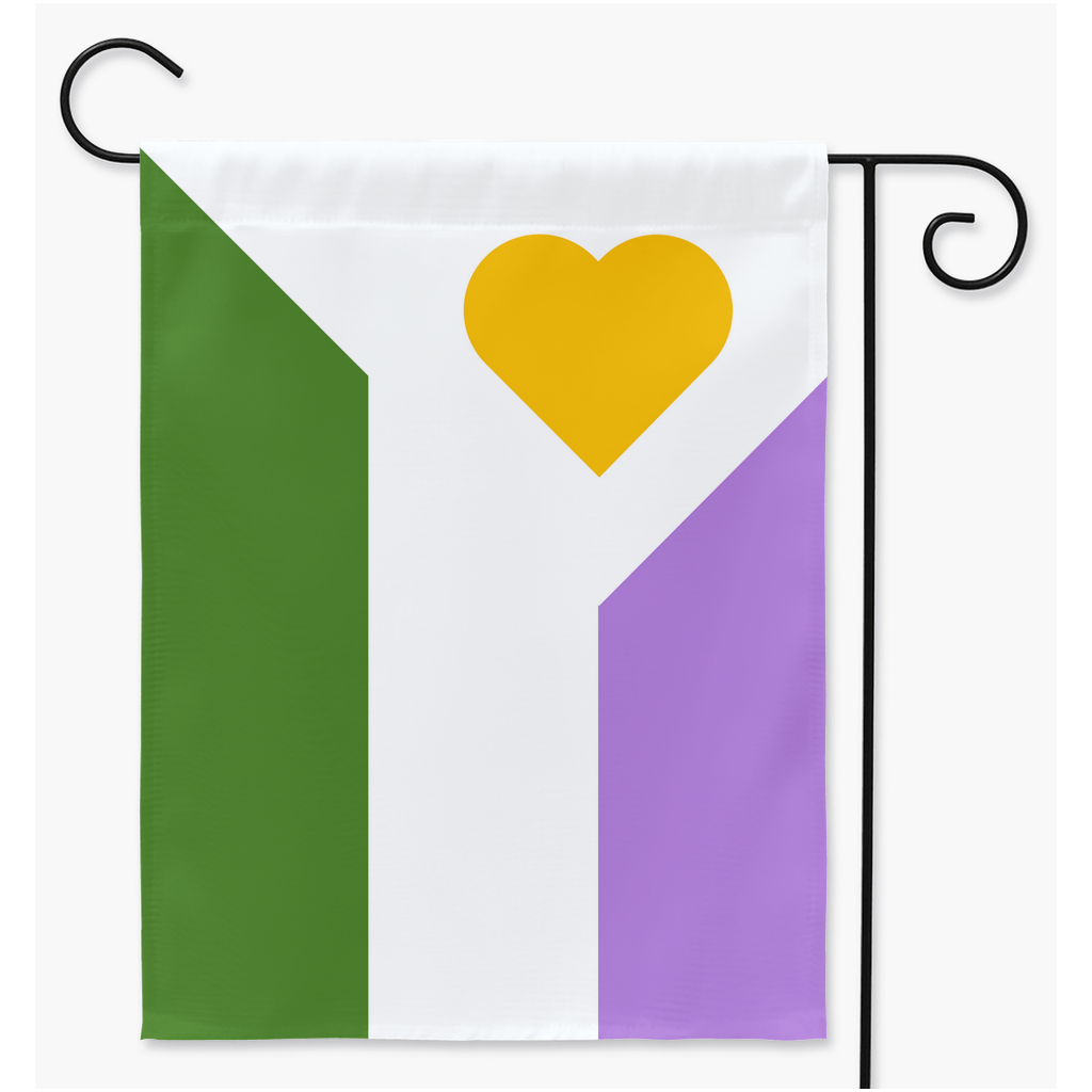 Polyamory Pride - V6 - Genderqueer Yard et Drapeaux de jardin | Simple ou double face | 2 tailles