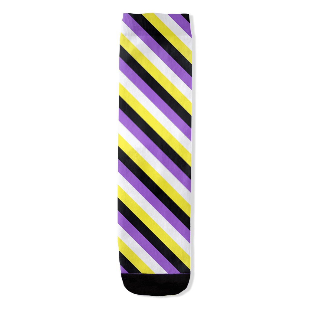 Nonbinary Striped All-Over Print Socks