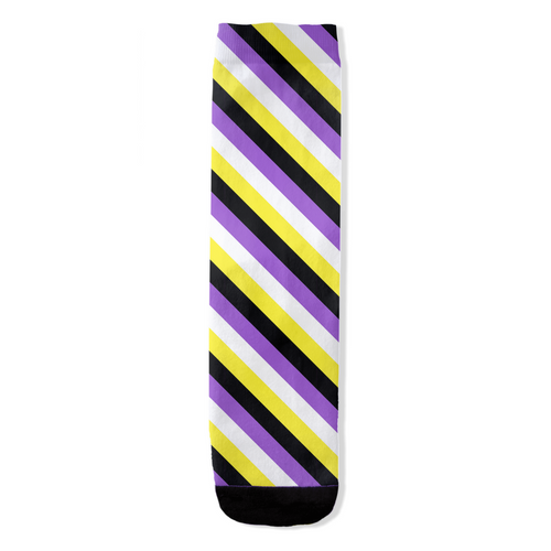 Nonbinary Striped All-Over Print Socks